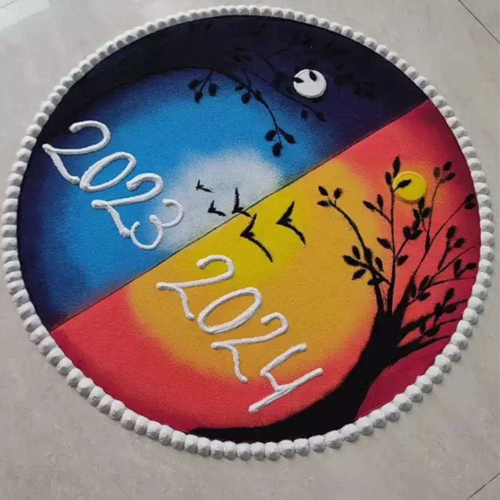 New Year Rangoli design 