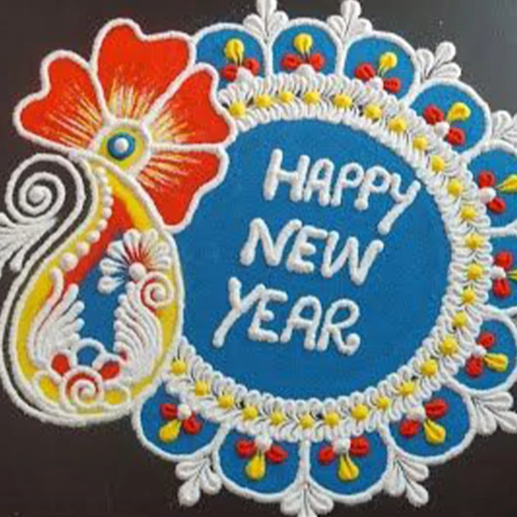 New Year Rangoli design 